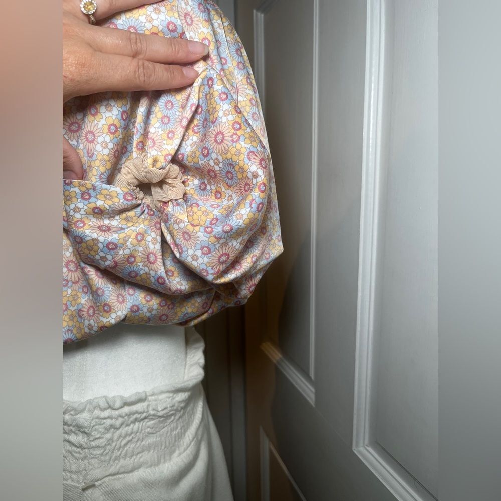 Zara Floral Print Balloon Sleeve Crop Top Size Small 70’s style - Picture 6 of 9